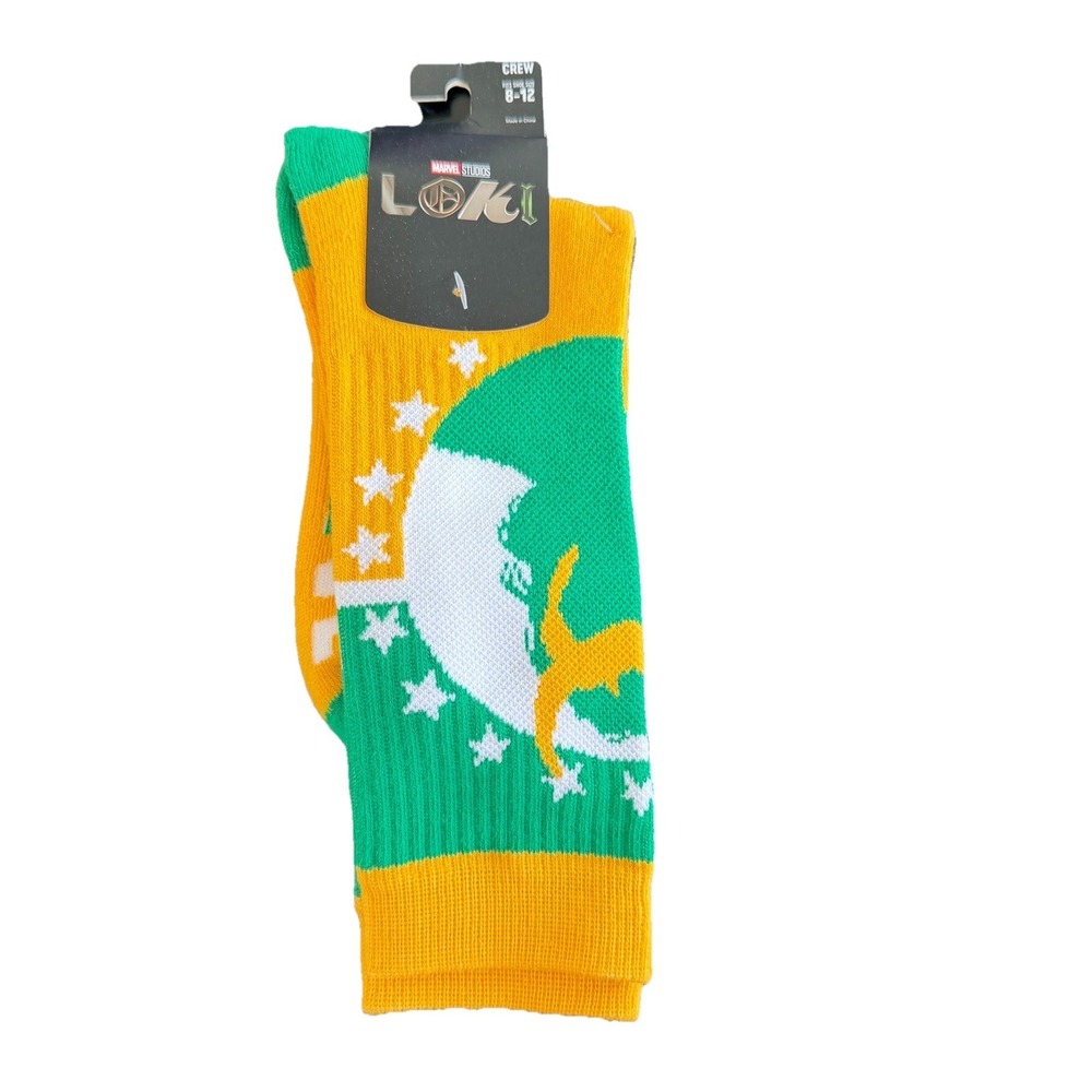 Bioworld Loki Marvel Athletic casual Crew Socks for Men Sz 8-12 Brand New